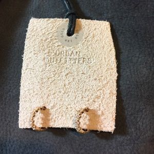 Gold and diamond mini hoop earrings